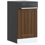 vidaXL Panou pentru mașină de spălat vase "Lucca" lemn stejar maro