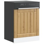 vidaXL Panou pentru mașină spălat vase „Lucca” Lemn stejar artizanal