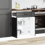 vidaXL Dulap de bază de bucătărie „Porto” din lemn negru prelucrat