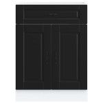 vidaXL Dulap de bază de bucătărie „Porto” din lemn negru prelucrat