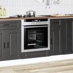 vidaXL Dulap pentru cuptor „Porto” din lemn negru prelucrat