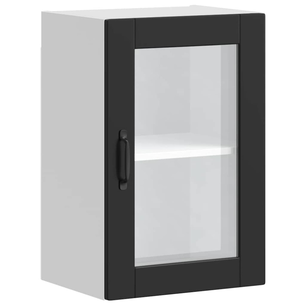 vidaXL Dulap de bucătărie cu ușă din sticlă „Porto” negru