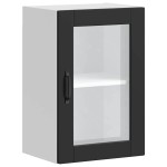 vidaXL Dulap de bucătărie cu ușă din sticlă „Porto” negru