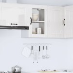 vidaXL Dulap de bucătărie cu ușă din sticlă „Porto” alb lucios