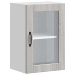 vidaXL Dulap de bucătărie cu ușă din sticlă „Porto” gri Sonoma