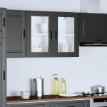 vidaXL Dulap de bucătărie cu ușă din sticlă „Porto” negru