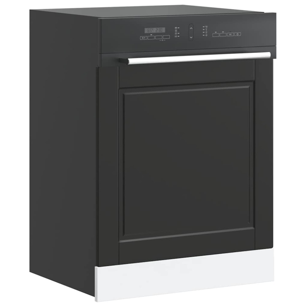 vidaXL Panou pentru mașină de spălat vase „Porto” Negru lemn prelucrat