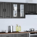 vidaXL Dulap de bucătărie cu ușă din sticlă „Porto” negru