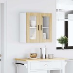 vidaXL Dulap de bucătărie cu ușă de sticlă din stejar Sonoma „Porto”. vidaXL Dulap de bucătărie cu ușă de sticlă din stejar Sonoma „Porto”.