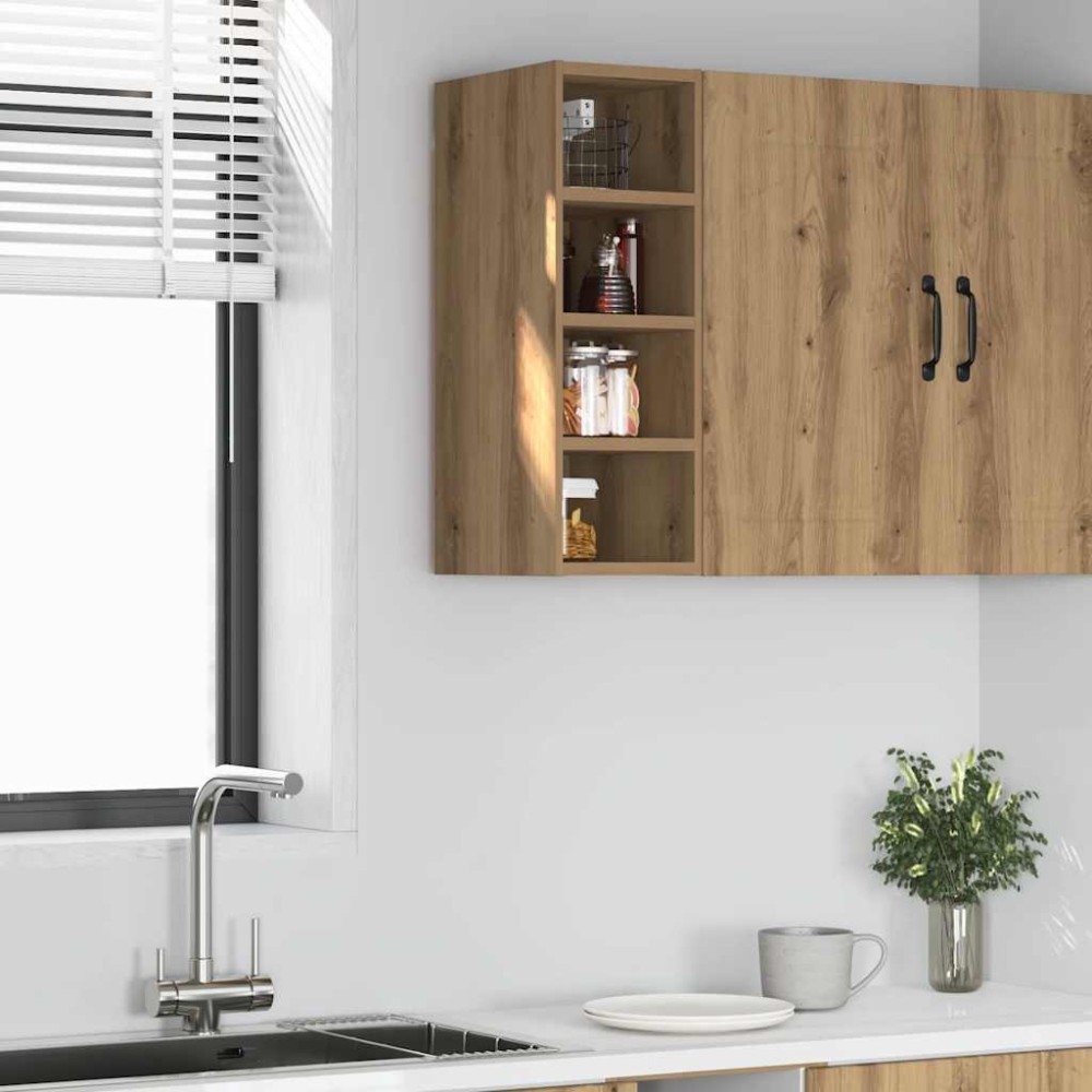 vidaXL Dulap suspendat “Riga”, stejar artizanal, 20x29,5x60 cm