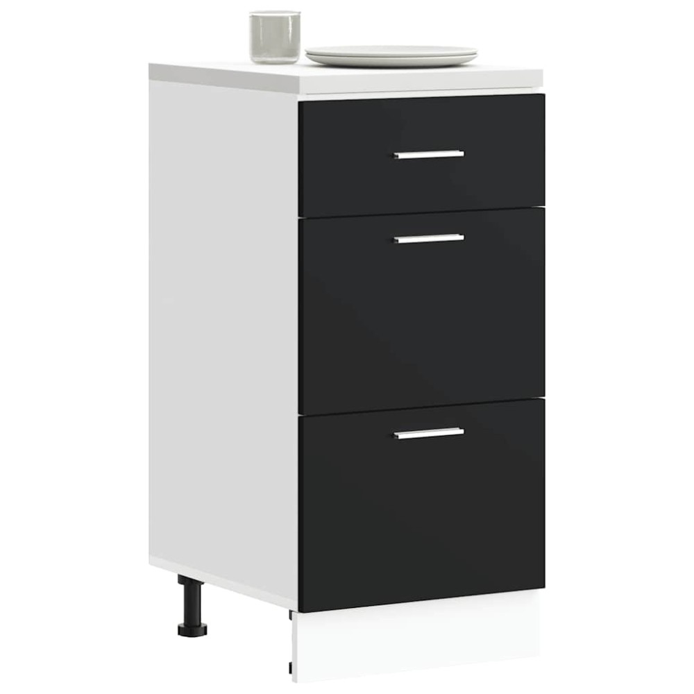 vidaXL Dulap inferior “Lyon” negru 40x46x81,5 cm Lemn prelucrat
