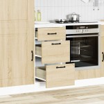 vidaXL Dulap de bază de bucătărie „Kalmar” din lemn de stejar Sonoma vidaXL Dulap de bază de bucătărie „Kalmar” din lemn de stejar Sonoma