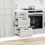 vidaXL Dulap de bază de bucătărie „Kalmar” Lemn prelucrat Sonoma gri vidaXL Dulap de bază de bucătărie „Kalmar” Lemn prelucrat Sonoma gri