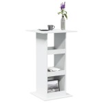 vidaXL Masă de bar cu depozitare, alb, 60x60x102 cm, lemn prelucrat vidaXL Masă de bar cu depozitare, alb, 60x60x102 cm, lemn prelucrat