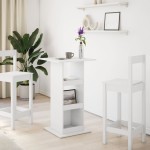 vidaXL Masă de bar cu depozitare, alb, 60x60x102 cm, lemn prelucrat vidaXL Masă de bar cu depozitare, alb, 60x60x102 cm, lemn prelucrat