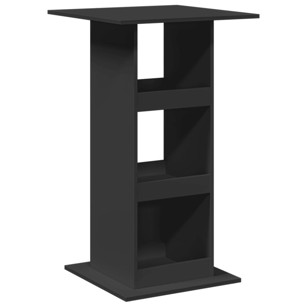 vidaXL Masă de bar cu depozitare, negru, 60x60x102 cm, lemn prelucrat