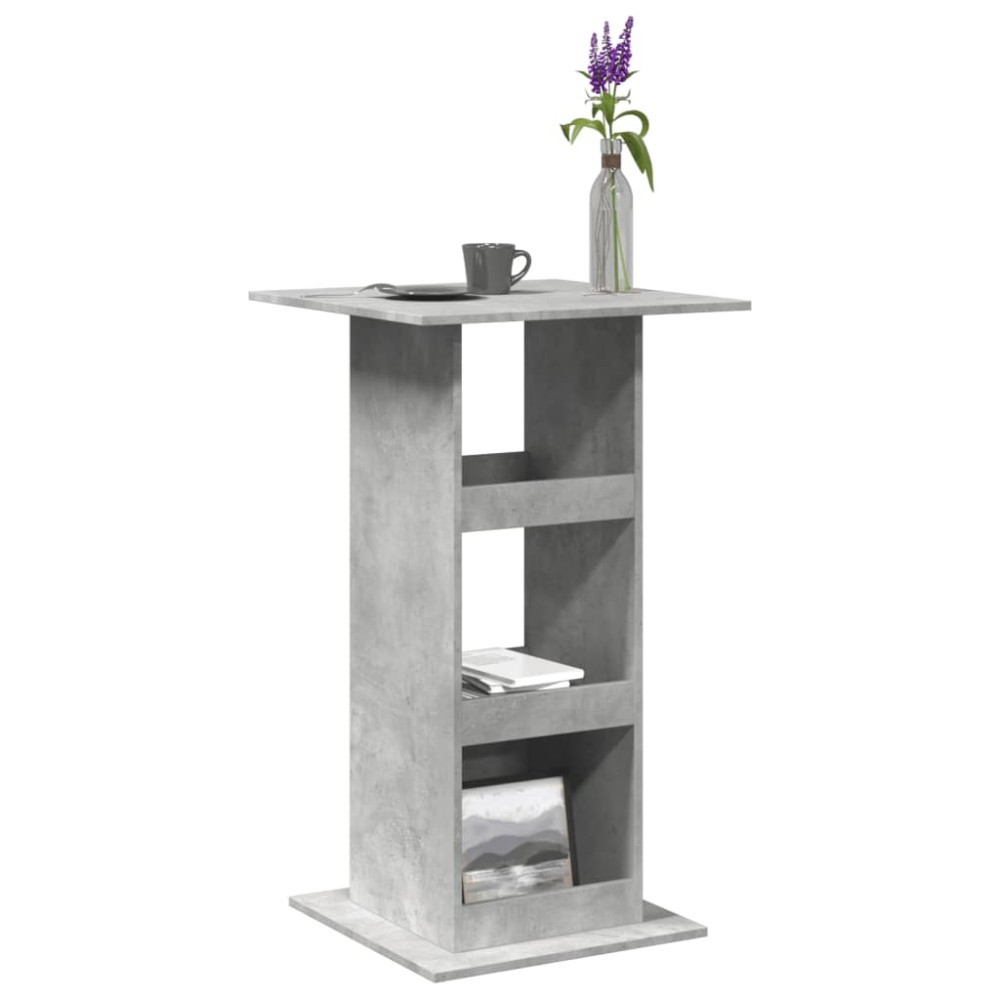 vidaXL Masă bar cu depozitare, gri beton, 60x60x102 cm, lemn prelucrat