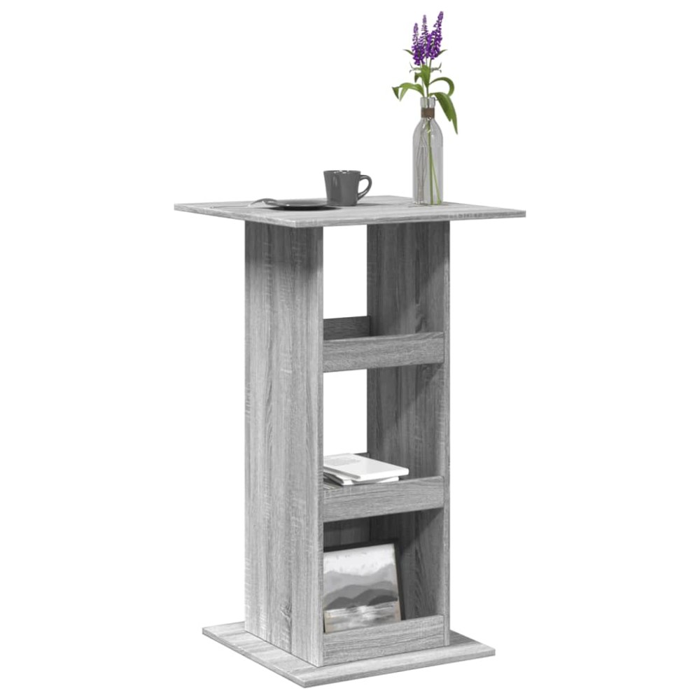 vidaXL Masă bar cu depozitare sonoma gri, 60x60x102 cm, lemn prelucrat