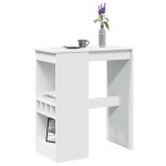 vidaXL Masă de bar cu raft, alb, 90x47,5x103,5 cm, lemn prelucrat