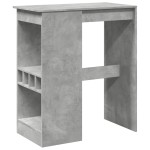vidaXL Masă de bar cu raft gri beton 90x47,5x103,5 cm lemn prelucrat
