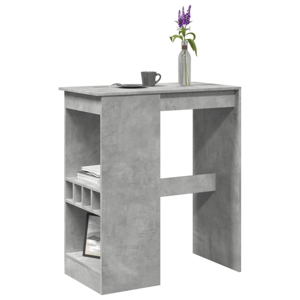 vidaXL Masă de bar cu raft gri beton 90x47,5x103,5 cm lemn prelucrat