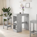 vidaXL Masă de bar cu raft gri beton 90x47,5x103,5 cm lemn prelucrat