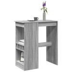 vidaXL Masă bar cu rafturi gri sonoma 90x47,5x103,5 cm lemn prelucrat vidaXL Masă bar cu rafturi gri sonoma 90x47,5x103,5 cm lemn prelucrat