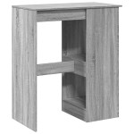 vidaXL Masă bar cu rafturi gri sonoma 90x47,5x103,5 cm lemn prelucrat vidaXL Masă bar cu rafturi gri sonoma 90x47,5x103,5 cm lemn prelucrat