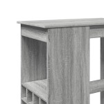 vidaXL Masă bar cu rafturi gri sonoma 90x47,5x103,5 cm lemn prelucrat vidaXL Masă bar cu rafturi gri sonoma 90x47,5x103,5 cm lemn prelucrat