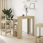 vidaXL Masă de bar cu rafturi, stejar sonoma, 102x50x103,5 cm, lemn vidaXL Masă de bar cu rafturi, stejar sonoma, 102x50x103,5 cm, lemn