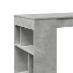 vidaXL Masă de bar cu raft, gri beton, 102x50x103,5 cm, lemn prelucrat vidaXL Masă de bar cu raft, gri beton, 102x50x103,5 cm, lemn prelucrat