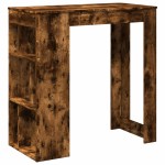 vidaXL Masă de bar cu rafturi, stejar fumuriu, 102x50x103,5 cm, lemn vidaXL Masă de bar cu rafturi, stejar fumuriu, 102x50x103,5 cm, lemn