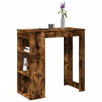 vidaXL Masă de bar cu rafturi, stejar fumuriu, 102x50x103,5 cm, lemn vidaXL Masă de bar cu rafturi, stejar fumuriu, 102x50x103,5 cm, lemn