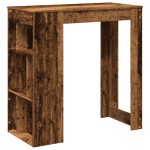 vidaXL Masă bar cu rafturi, lemn vechi, 102x50x103,5 cm lemn prelucrat