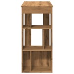 vidaXL Masă bar cu rafturi, stejar artizanal, 102x50x103,5 cm, lemn