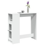 vidaXL Masă de bar cu rafturi, alb, 101x40x103,5 cm, lemn prelucrat vidaXL Masă de bar cu rafturi, alb, 101x40x103,5 cm, lemn prelucrat