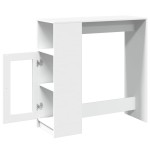 vidaXL Masă de bar cu rafturi, alb, 101x40x103,5 cm, lemn prelucrat vidaXL Masă de bar cu rafturi, alb, 101x40x103,5 cm, lemn prelucrat