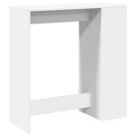 vidaXL Masă de bar cu rafturi, alb, 101x40x103,5 cm, lemn prelucrat vidaXL Masă de bar cu rafturi, alb, 101x40x103,5 cm, lemn prelucrat