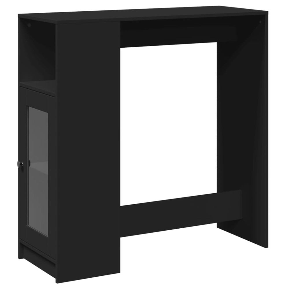 vidaXL Masă de bar cu rafturi, negru, 101x40x103,5 cm, lemn prelucrat