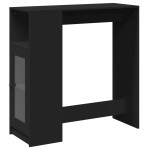vidaXL Masă de bar cu rafturi, negru, 101x40x103,5 cm, lemn prelucrat vidaXL Masă de bar cu rafturi, negru, 101x40x103,5 cm, lemn prelucrat