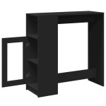 vidaXL Masă de bar cu rafturi, negru, 101x40x103,5 cm, lemn prelucrat vidaXL Masă de bar cu rafturi, negru, 101x40x103,5 cm, lemn prelucrat