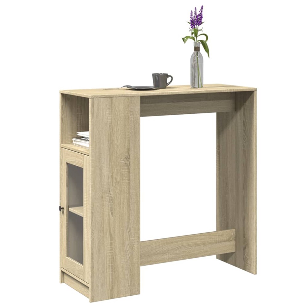 vidaXL Masă bar cu rafturi stejar sonoma 101x40x103,5cm lemn prelucrat