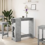 vidaXL Masă de bar cu rafturi gri beton 101x40x103,5 cm lemn prelucrat vidaXL Masă de bar cu rafturi gri beton 101x40x103,5 cm lemn prelucrat