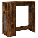 vidaXL Masă bar cu rafturi, stejar fumuriu, 101x40x103,5 cm, lemn vidaXL Masă bar cu rafturi, stejar fumuriu, 101x40x103,5 cm, lemn