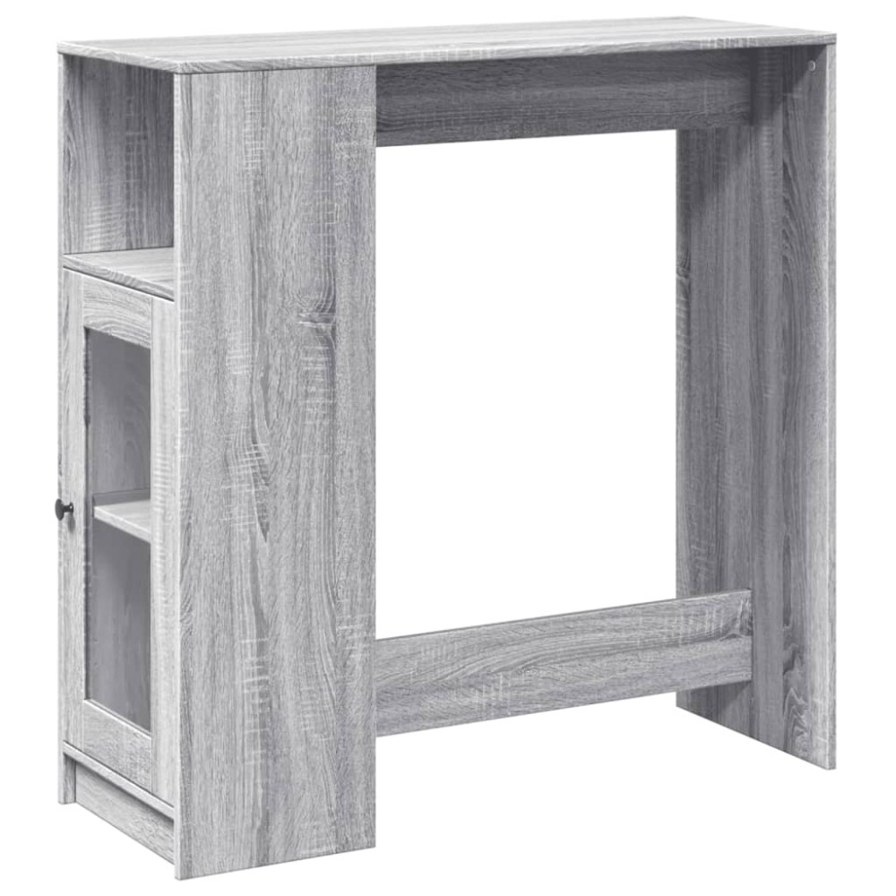 vidaXL Masă bar cu rafturi, gri sonoma, 101x40x103,5 cm lemn prelucrat