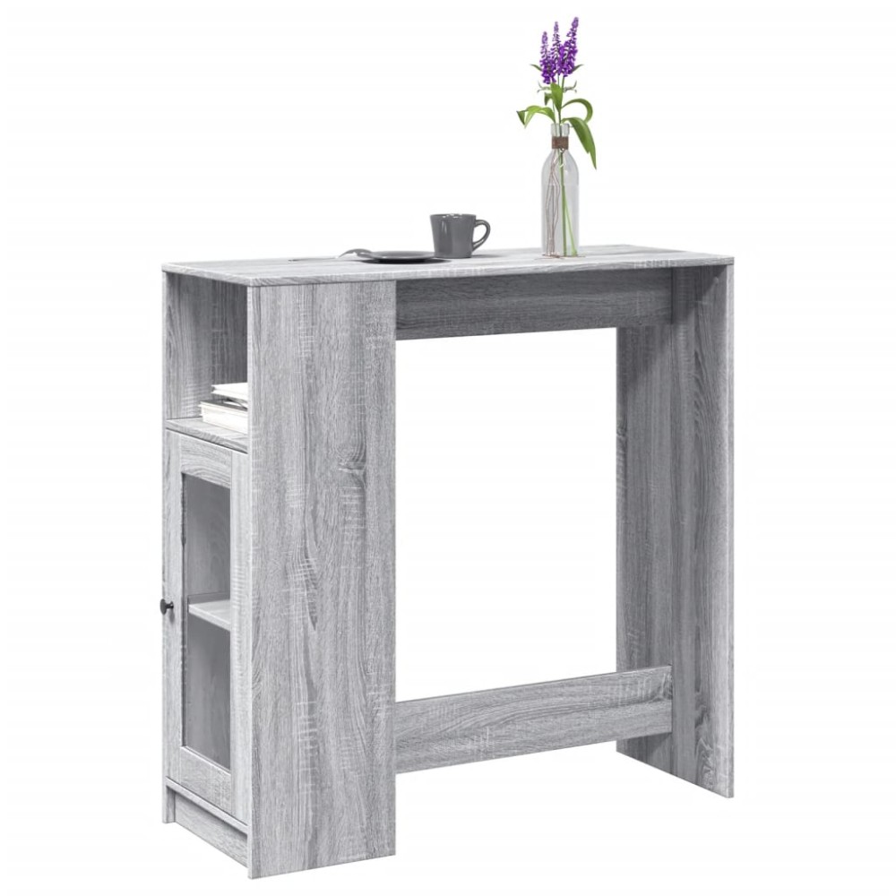 vidaXL Masă bar cu rafturi, gri sonoma, 101x40x103,5 cm lemn prelucrat