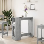vidaXL Masă bar cu rafturi, gri sonoma, 101x40x103,5 cm lemn prelucrat