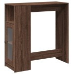 vidaXL Masă bar cu rafturi, stejar maro 101x40x103,5 cm lemn prelucrat