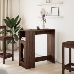 vidaXL Masă bar cu rafturi, stejar maro 101x40x103,5 cm lemn prelucrat