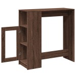 vidaXL Masă bar cu rafturi, stejar maro 101x40x103,5 cm lemn prelucrat